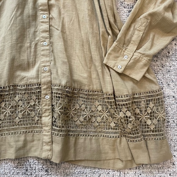 Free People Green Gardens Tunic Oversized Top Sz S - Picture 5 of 9